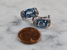 Load image into Gallery viewer, Womens Estate Sterling Silver Aquamarine Earrings 7.0g E1865