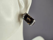 Load image into Gallery viewer, Womens Estate Sterling Silver Smoky Quartz Gold Tone Earrings 6.4g E1868