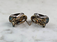 Load image into Gallery viewer, Womens Estate Sterling Silver Smoky Quartz Gold Tone Earrings 6.4g E1868