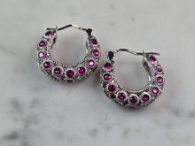 Load image into Gallery viewer, Womens Vintage Estate Sterling Silver Hoop Earrings 6.2g E1874