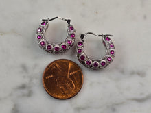 Load image into Gallery viewer, Womens Vintage Estate Sterling Silver Hoop Earrings 6.2g E1874