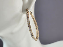 Load image into Gallery viewer, Womens Vintage Estate Sterling Silver Gold Tone Hoop Earrings 6.8g E1875