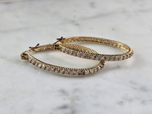 Load image into Gallery viewer, Womens Vintage Estate Sterling Silver Gold Tone Hoop Earrings 6.8g E1875