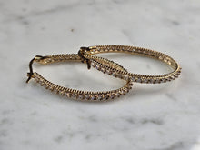 Load image into Gallery viewer, Womens Vintage Estate Sterling Silver Gold Tone Hoop Earrings 6.8g E1875