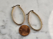 Load image into Gallery viewer, Womens Vintage Estate Sterling Silver Gold Tone Hoop Earrings 6.8g E1875