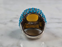 Load image into Gallery viewer, Womens Vintage Estate Sterling Silver Southwestern Turquoise Ring 17.5g E1876