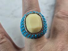 Load image into Gallery viewer, Womens Vintage Estate Sterling Silver Southwestern Turquoise Ring 17.5g E1876