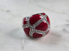 Load image into Gallery viewer, Womens Vintage Estate Sterling Silver Enamel Ring 14.0g E1880