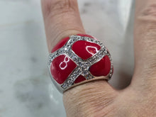 Load image into Gallery viewer, Womens Vintage Estate Sterling Silver Enamel Ring 14.0g E1880