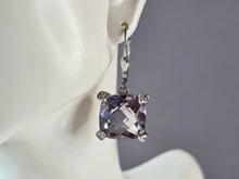 Load image into Gallery viewer, Womens Vintage Estate Sterling Silver CZ Earrings 14.5g E1889