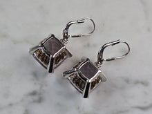 Load image into Gallery viewer, Womens Vintage Estate Sterling Silver CZ Earrings 14.5g E1889