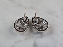 Load image into Gallery viewer, Womens Vintage Estate Sterling Silver CZ Earrings 4.8g E1895