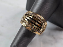 Load image into Gallery viewer, Womens Vintage Estate Sterling Silver Gold Tone CZ Ring 10.7g E1896