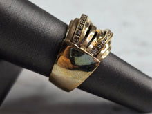 Load image into Gallery viewer, Womens Vintage Estate Sterling Silver Gold Tone CZ Ring 10.7g E1896