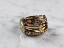 Load image into Gallery viewer, Womens Vintage Estate Sterling Silver Gold Tone CZ Ring 10.7g E1896