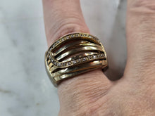 Load image into Gallery viewer, Womens Vintage Estate Sterling Silver Gold Tone CZ Ring 10.7g E1896