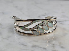 Load image into Gallery viewer, Womens Sterling Silver Modernist Opal Cuff Bracelet 19.1g E1905