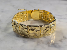 Load image into Gallery viewer, Mens Sterling Silver Gold Tone Nugget Bracelet 40.3g E1907