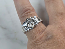 Load image into Gallery viewer, Mens Womens Vintage Estate Sterling Silver Nugget Style Ring 2.6g E1910
