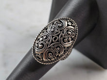 Load image into Gallery viewer, Womens Vintage Estate Sterling Silver Ornate Filigree Ring 6.8g E1913