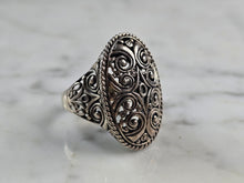 Load image into Gallery viewer, Womens Vintage Estate Sterling Silver Ornate Filigree Ring 6.8g E1913