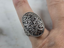 Load image into Gallery viewer, Womens Vintage Estate Sterling Silver Ornate Filigree Ring 6.8g E1913