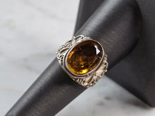 Load image into Gallery viewer, Womens Vintage Estate Sterling Silver Modernist Citrine Ring 3.6g #E1920