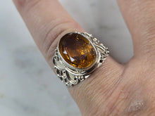 Load image into Gallery viewer, Womens Vintage Estate Sterling Silver Modernist Citrine Ring 3.6g #E1920