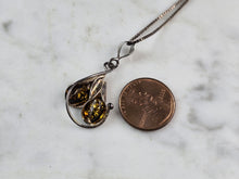 Load image into Gallery viewer, Womens Estate Sterling Silver Modernist Citrine ? Pendant Necklace 5.1g E1939