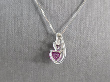 Load image into Gallery viewer, Womens Vintage Estate Sterling Silver Heart Pendant W/ Necklace 2.9g E1940
