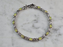 Load image into Gallery viewer, Womens Vintage Estate Sterling Silver Opal Tennis Bracelet 9.4g E1945