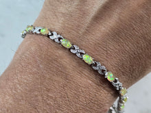 Load image into Gallery viewer, Womens Vintage Estate Sterling Silver Opal Tennis Bracelet 9.4g E1945