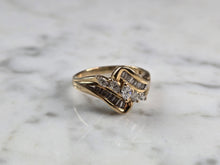 Load image into Gallery viewer, Womens Vintage Estate 14K Yellow Gold Modernist Diamond Ring 3.5g E1956