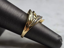 Load image into Gallery viewer, Womens Vintage Estate 14K Yellow Gold Modernist Diamond Ring 5.7g E1957