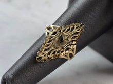 Load image into Gallery viewer, Womens 10K Yellow Gold Modernist Filigree Heart Ring 1.7g E1964