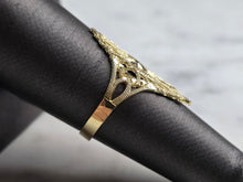 Load image into Gallery viewer, Womens 10K Yellow Gold Modernist Filigree Heart Ring 1.7g E1964
