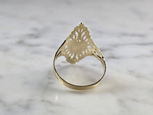 Load image into Gallery viewer, Womens 10K Yellow Gold Modernist Filigree Heart Ring 1.7g E1964