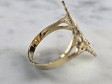 Load image into Gallery viewer, Womens 10K Yellow Gold Modernist Filigree Heart Ring 1.7g E1964