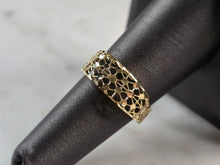 Load image into Gallery viewer, Womens 10K Yellow Gold Modernist Filigree Ring 1.3g E1966