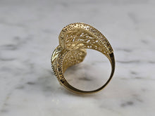 Load image into Gallery viewer, Womens 10K Yellow Gold Modernist Filigree Ring 3.4g E1969