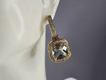 Load image into Gallery viewer, Womens Estate Sterling Silver Gold Tone Green Amethyst Earrings 15.1g E1971