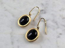 Load image into Gallery viewer, Womens Estate Sterling Silver Gold Tone Onyx Modernist Earrings 7.0g E1973