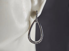 Load image into Gallery viewer, Womens Estate Sterling Silver CZ Tear Drop Earrings 4.9g E1977