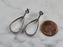 Load image into Gallery viewer, Womens Estate Sterling Silver CZ Tear Drop Earrings 4.9g E1977