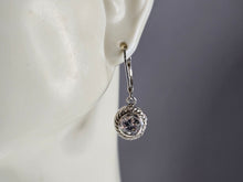 Load image into Gallery viewer, Womens Estate Sterling Silver CZ Dangle Earrings 3.8g E1978