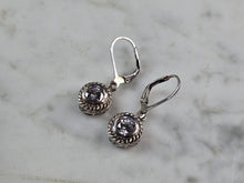 Load image into Gallery viewer, Womens Estate Sterling Silver CZ Dangle Earrings 3.8g E1978