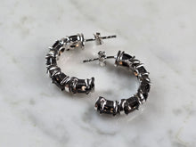 Load image into Gallery viewer, Womens Estate Sterling Silver Smoky Quartz Earrings 5.6g E1983