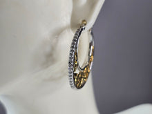 Load image into Gallery viewer, Womens Estate Sterling Silver Gold Tone Hoop Modernist Earrings 10.8g E1985