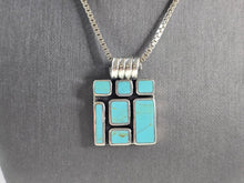 Load image into Gallery viewer, Womens Vintage Estate Sterling Silver Turquoise Pendant &amp; Necklace 24.3g E1986