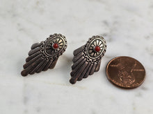 Load image into Gallery viewer, Womens Estate Sterling Silver Southwestern Coral Earrings 3.7g E1992